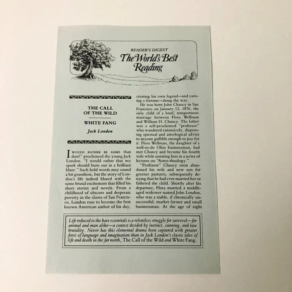 Vtg 1985 The Call Of The Wild White Fang Jack London Readers  Digest Book - Picture 15 of 16